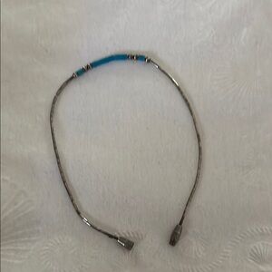 Sleek Silver and Blue turquoise bead braclet
